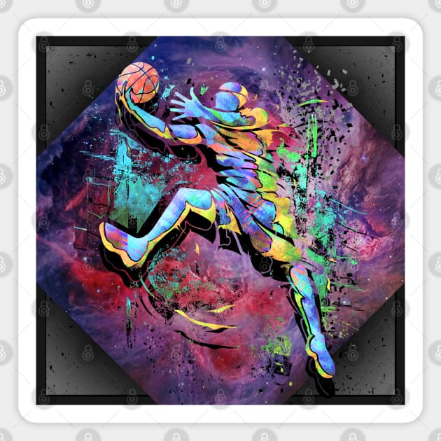  Basketball player - basketball - space - nebula Magnet by BabyYodaSticker